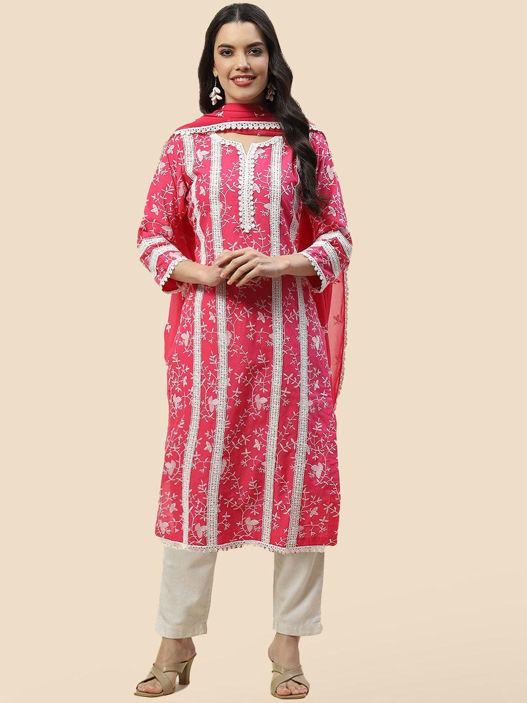 meena bazaar women printed flared sleeves sequinned kurta