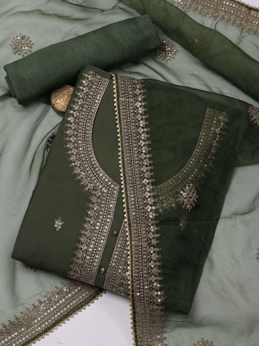 meena bazaar embroidered art silk unstitched dress material