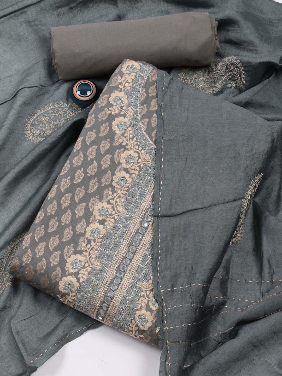 meena bazaar ethnic motifs printed art silk unstitched dress material