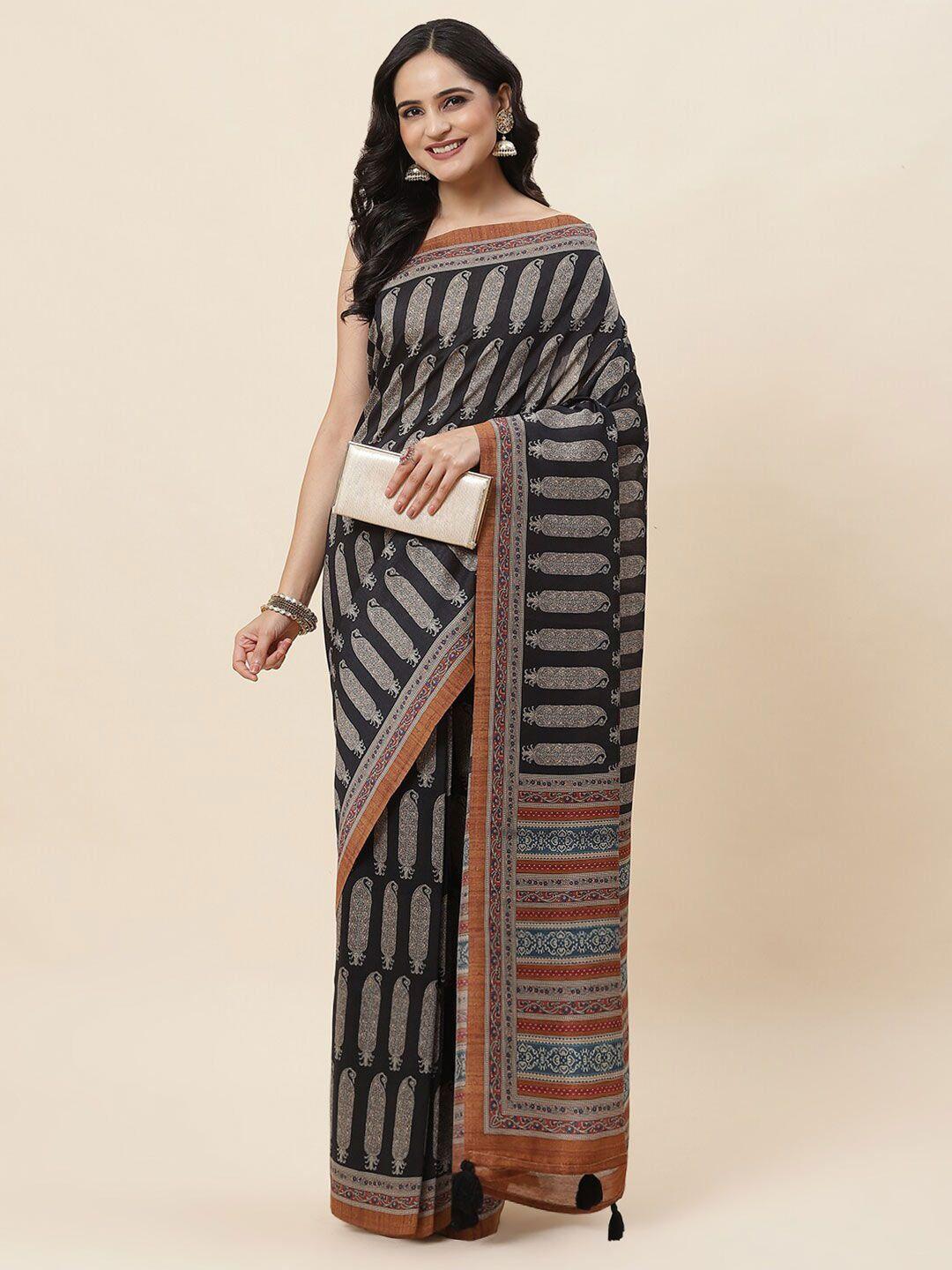 meena bazaar ethnic motifs printed saree