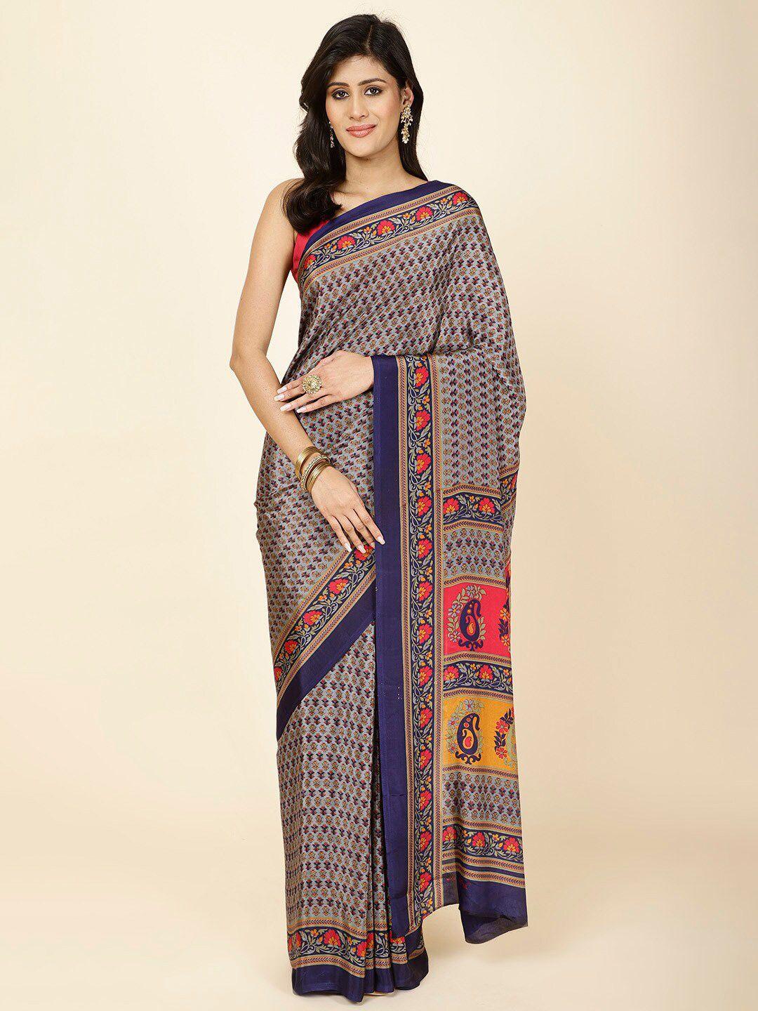 meena bazaar ethnic motifs printed saree