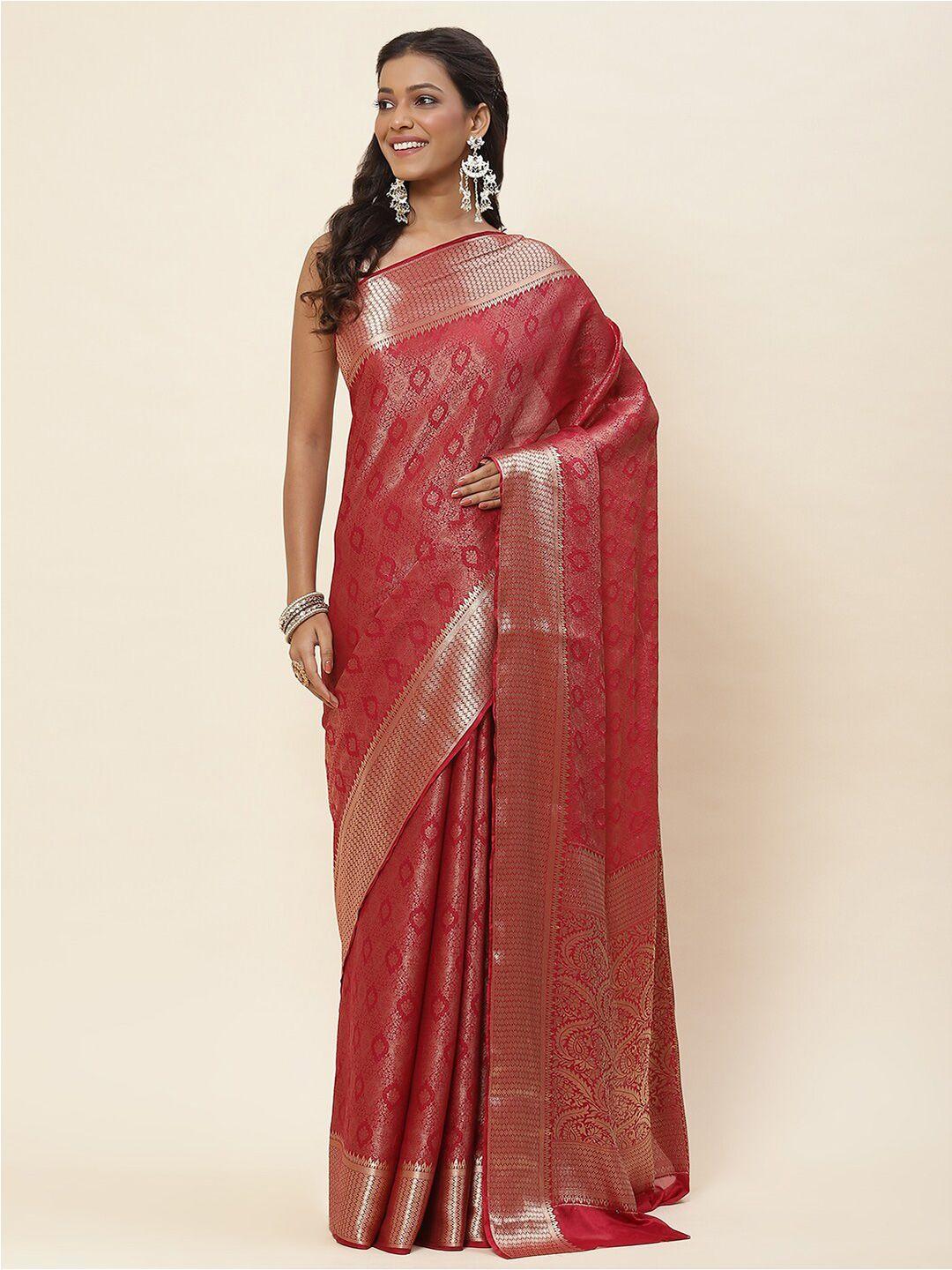 meena bazaar ethnic motifs woven design saree