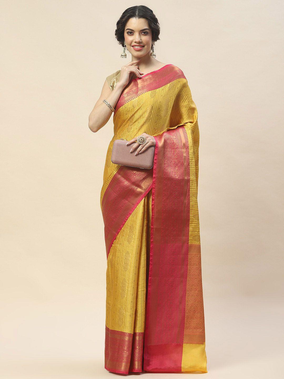 meena bazaar ethnic motifs woven design zari saree