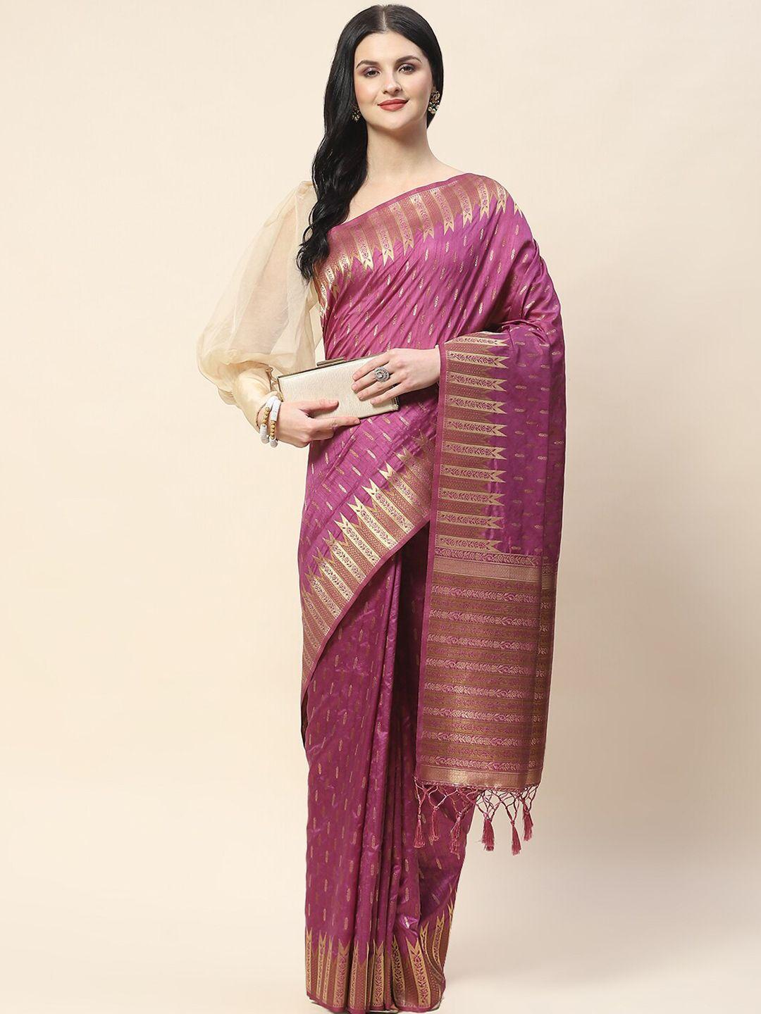 meena bazaar ethnic motifs woven design zari saree