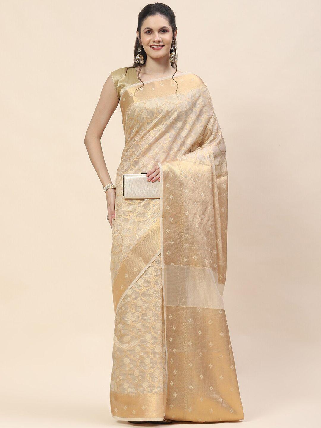 meena bazaar ethnic motifs woven design zari tissue saree