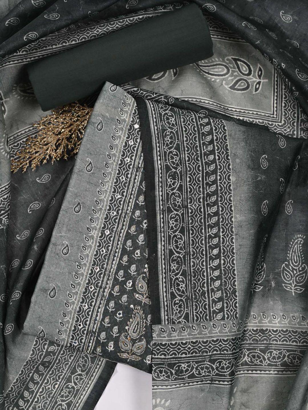 meena bazaar ethnic printed art silk unstitched dress material