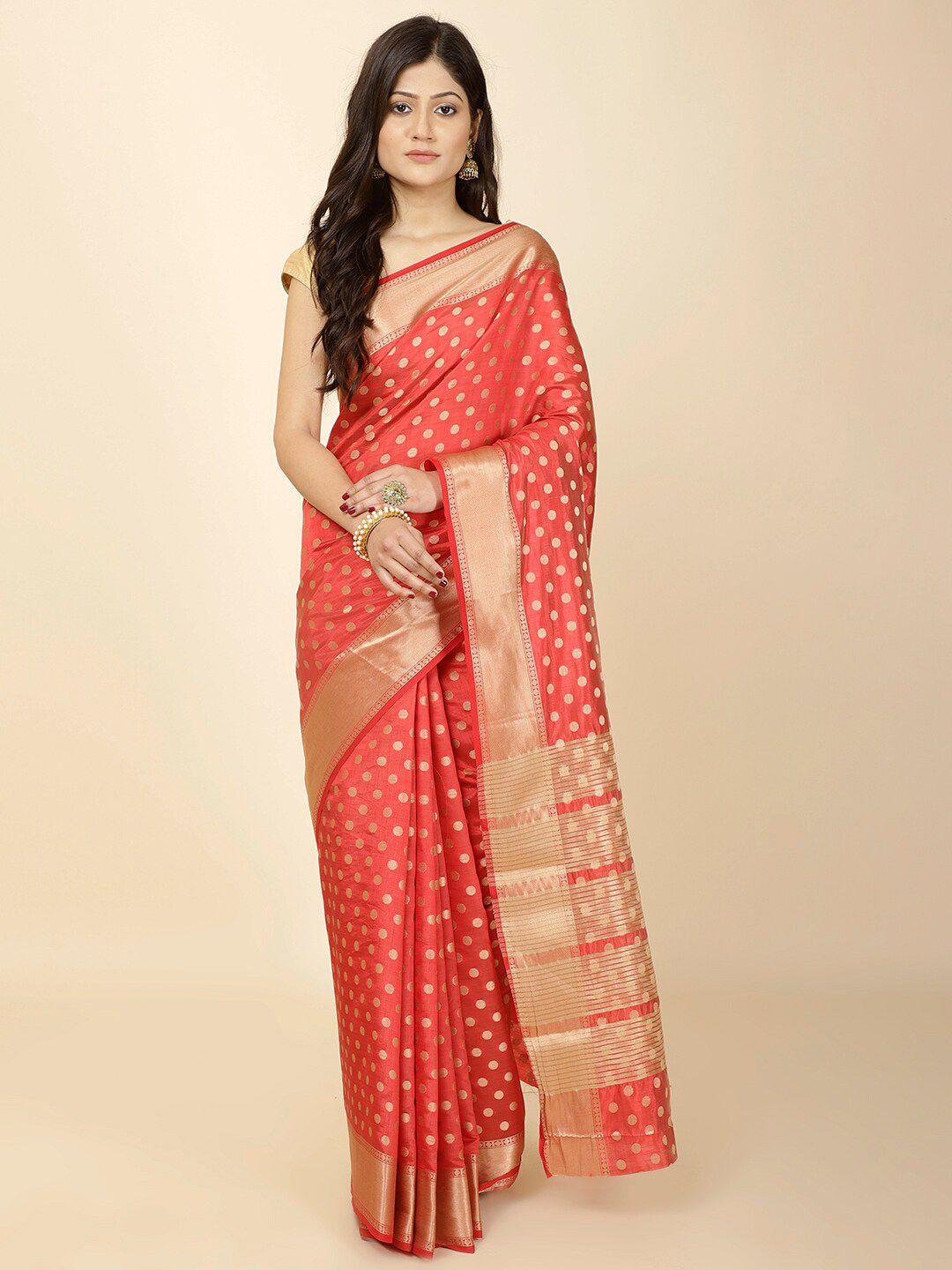 meena bazaar ethnic woven design zari art silk saree
