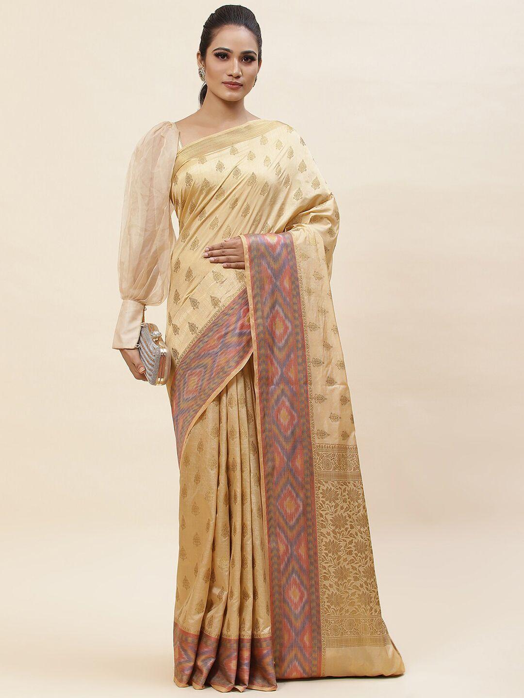 meena bazaar ethnic woven design zari saree