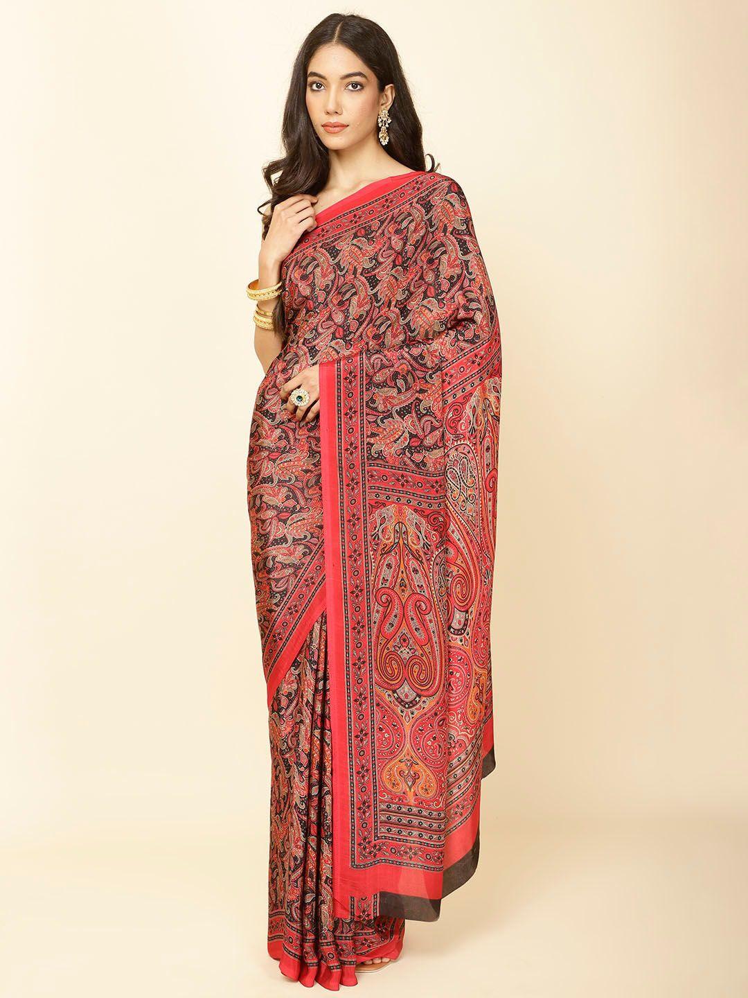 meena bazaar paisley printed  saree