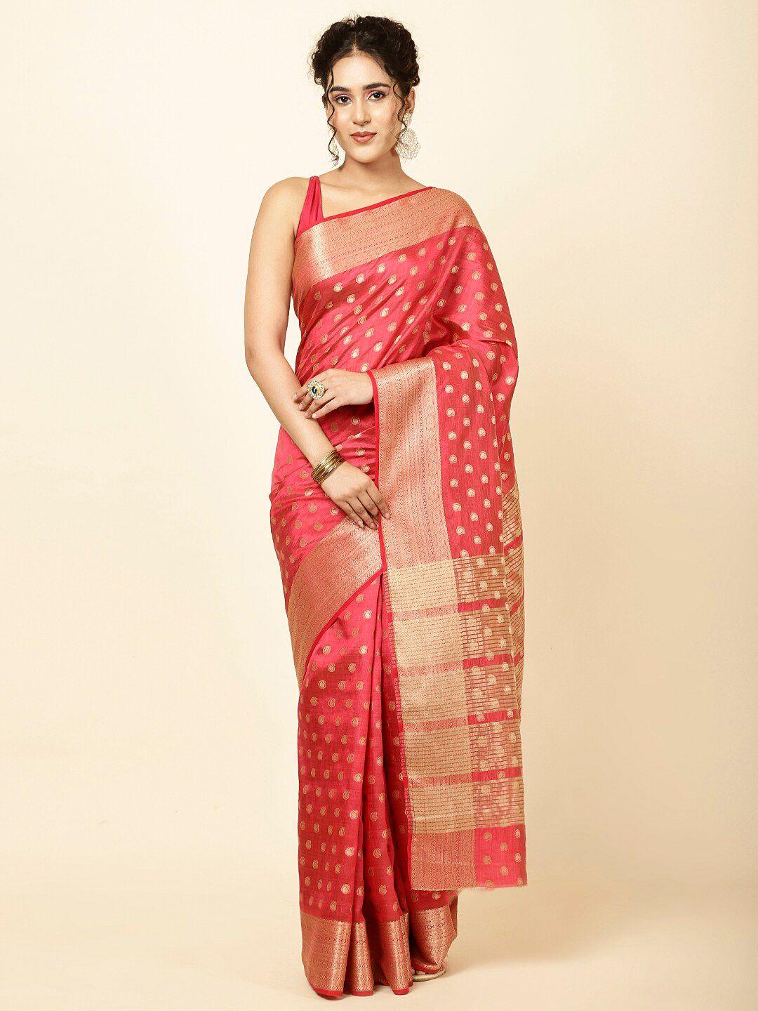 meena bazaar paisley woven design zari detail sarees