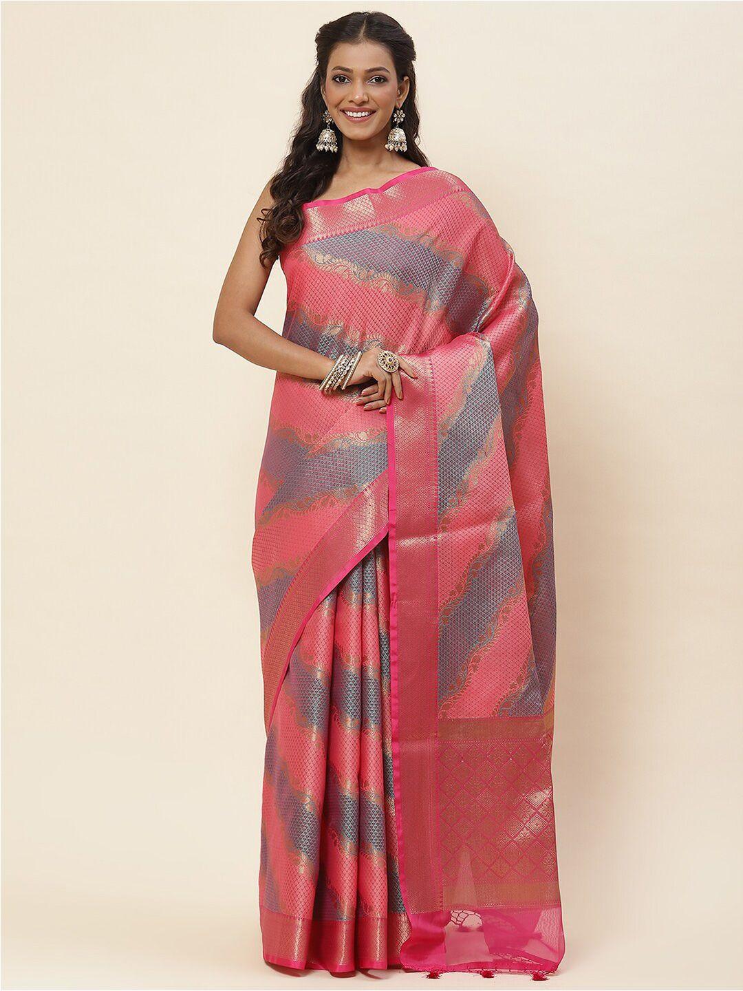 meena bazaar woven design art silk saree