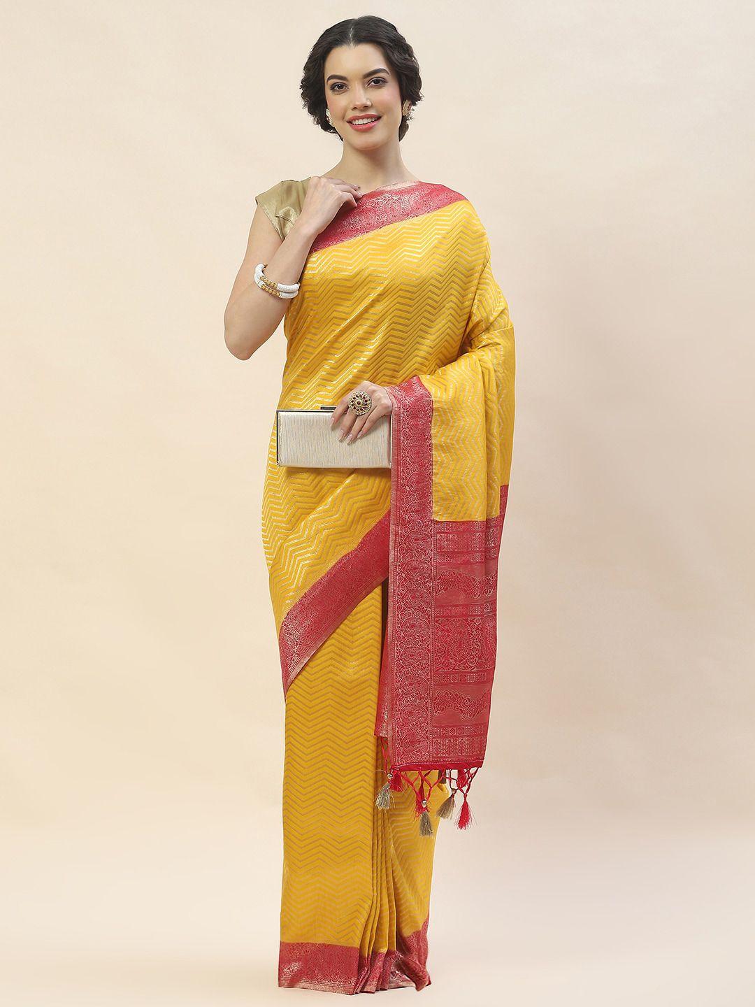 meena bazaar woven design art silk saree