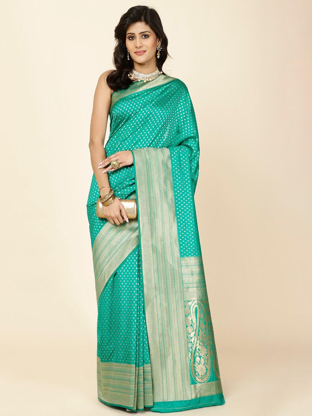 meena bazaar woven design zari art silk saree