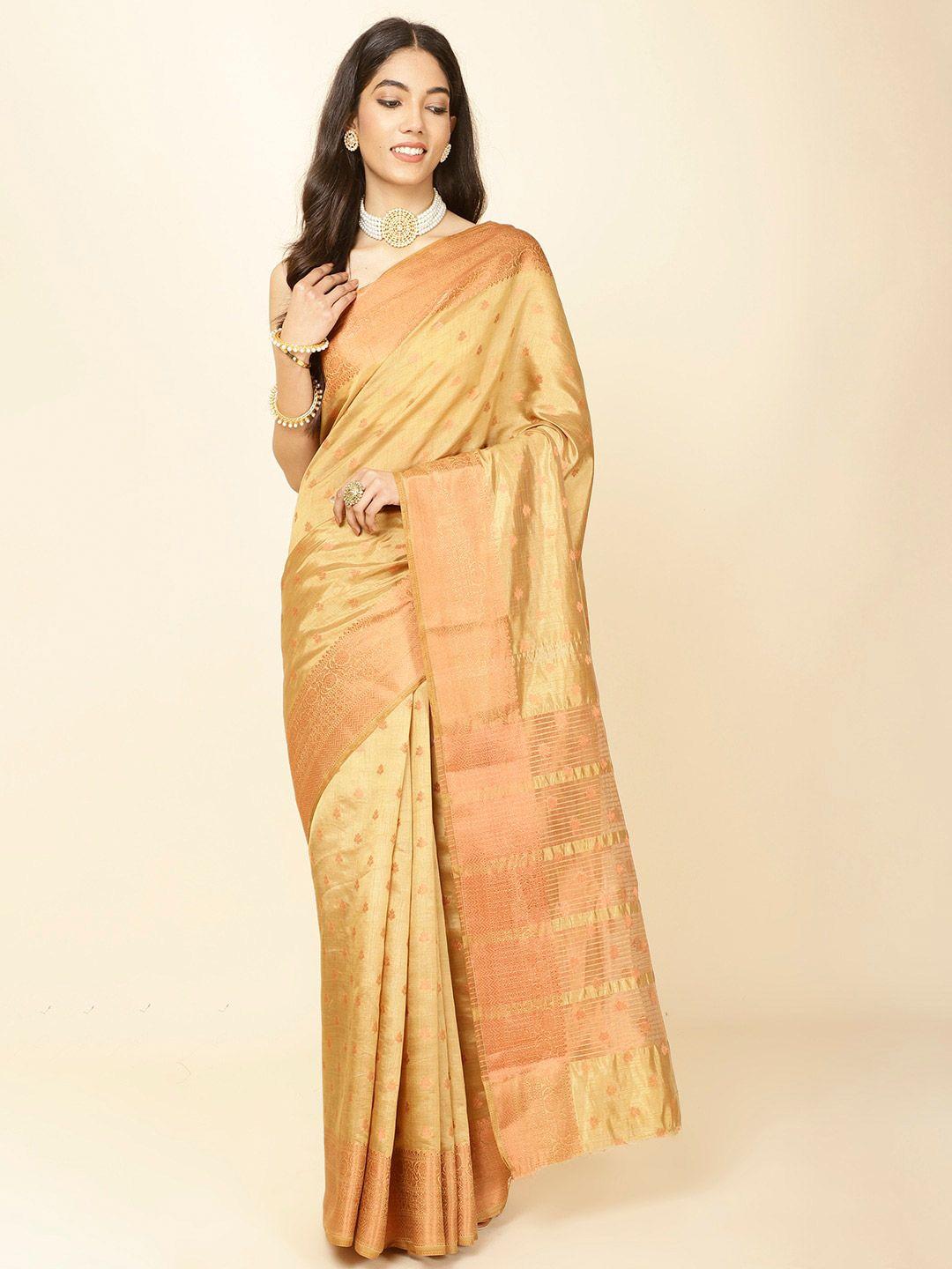 meena bazaar woven design zari art silk saree