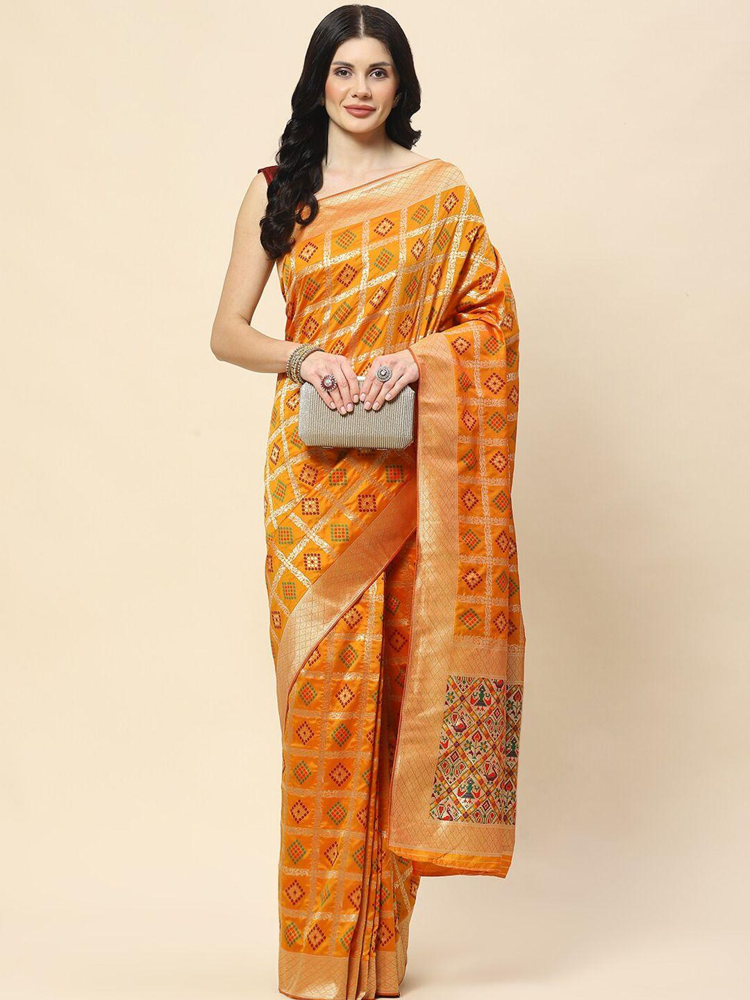 meena bazaar woven design zari banarasi saree