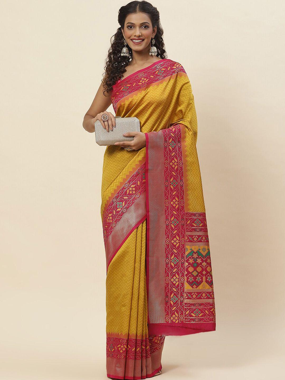 meena bazaar woven designed zari saree