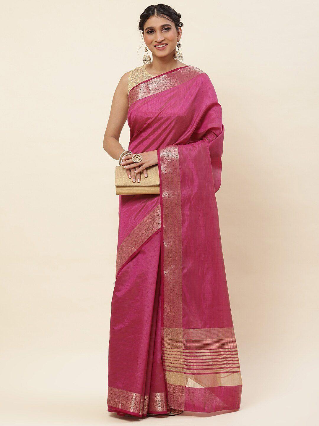 meena bazaar zari art silk saree