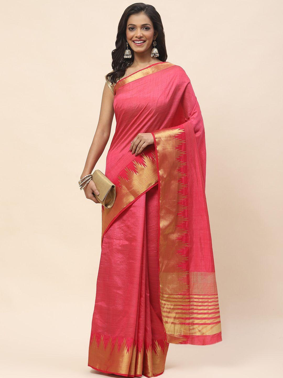 meena bazaar zari art silk saree