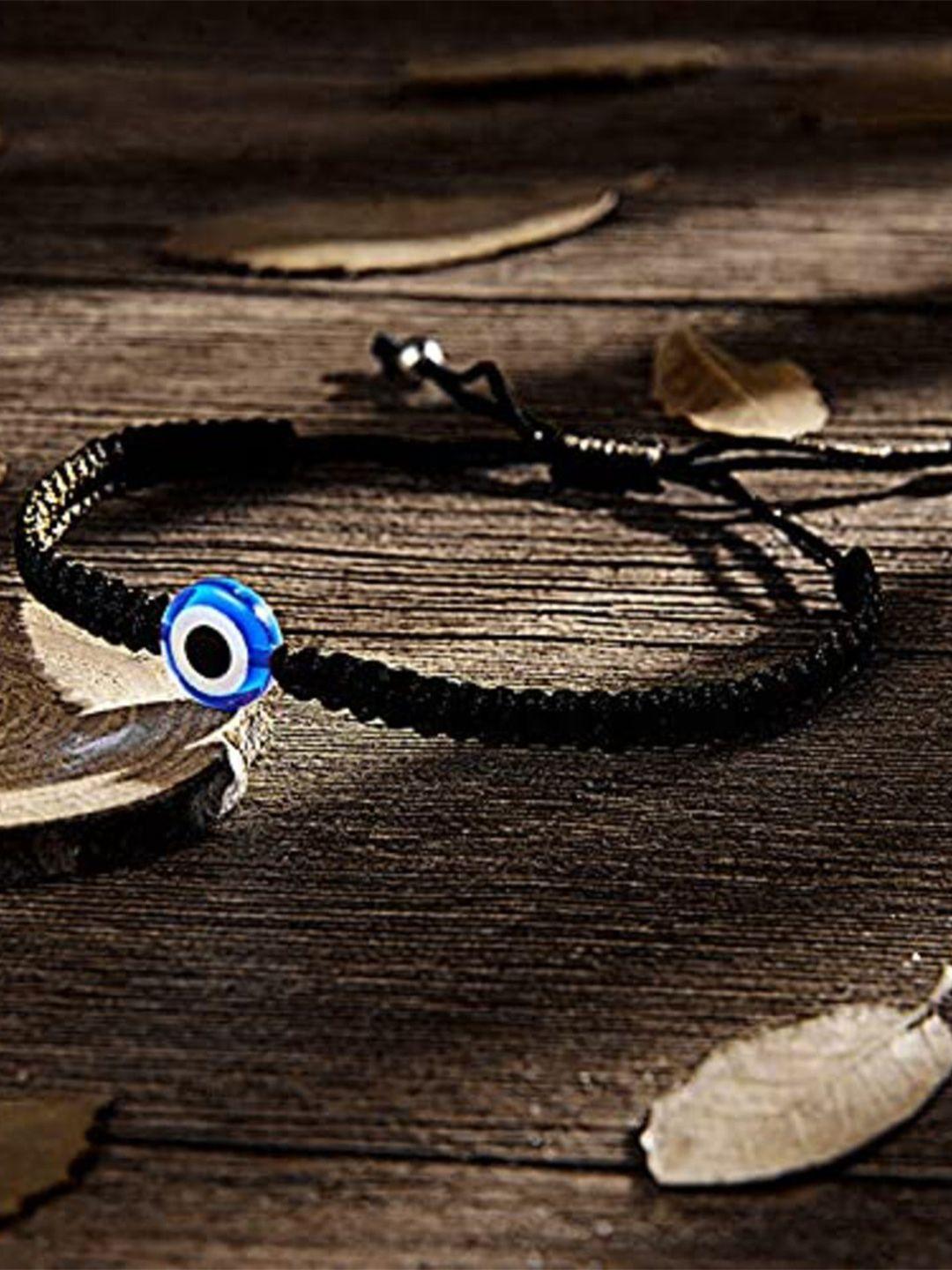 meenaz men antique adjustable evil eye wraparound bracelet