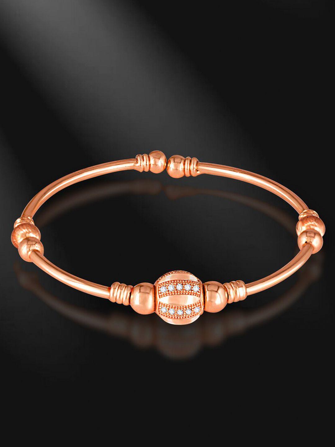 meenaz rose gold-plated cubic zirconia bangle-style bracelet