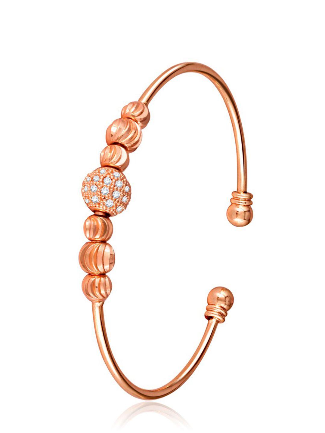 meenaz rose gold-plated cubic zirconia bangle-style bracelet