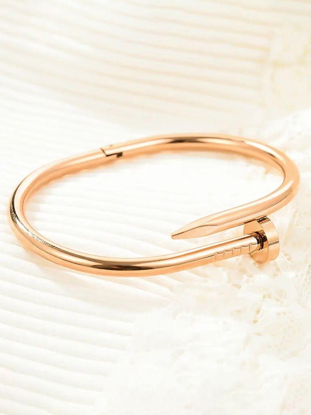 meenaz unisex rose gold-plated kada bracelet