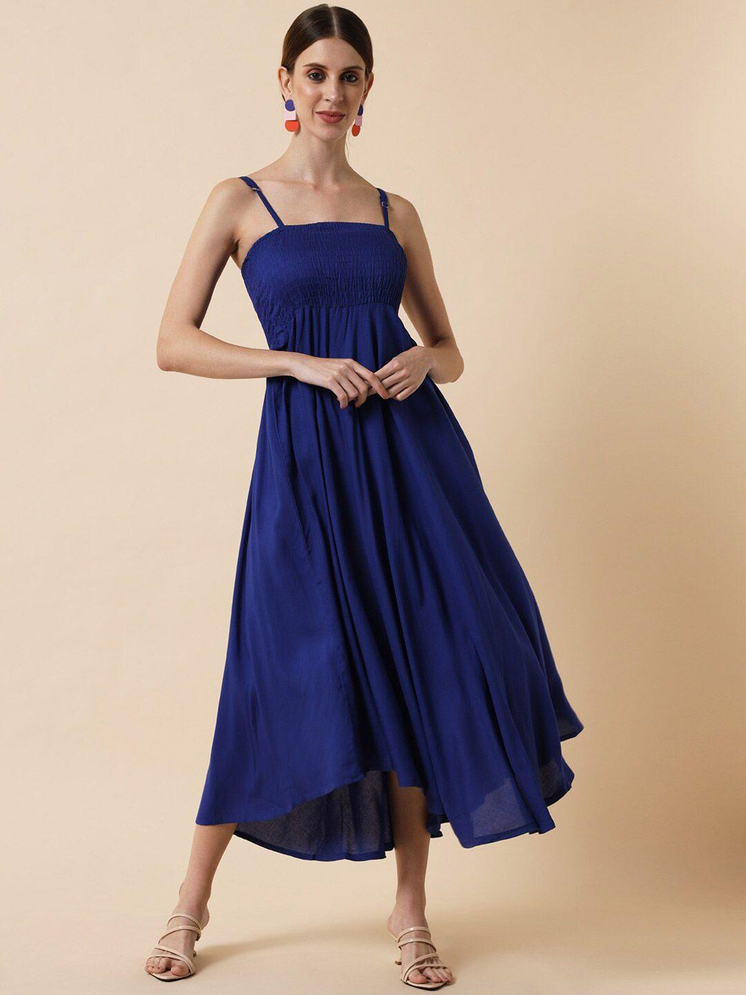 meeranshi blue midi dress