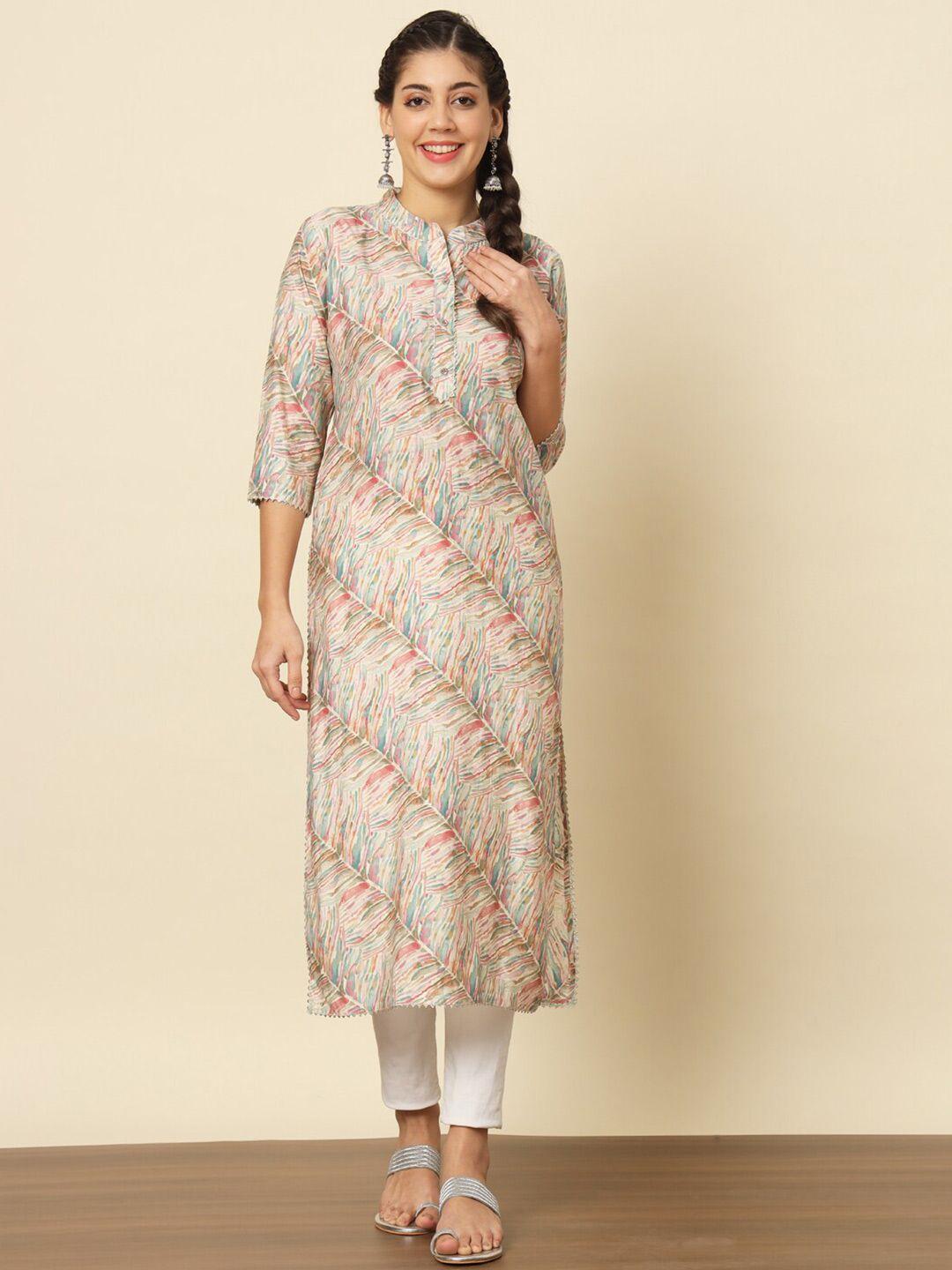 meeranshi abstract printed straight kurta