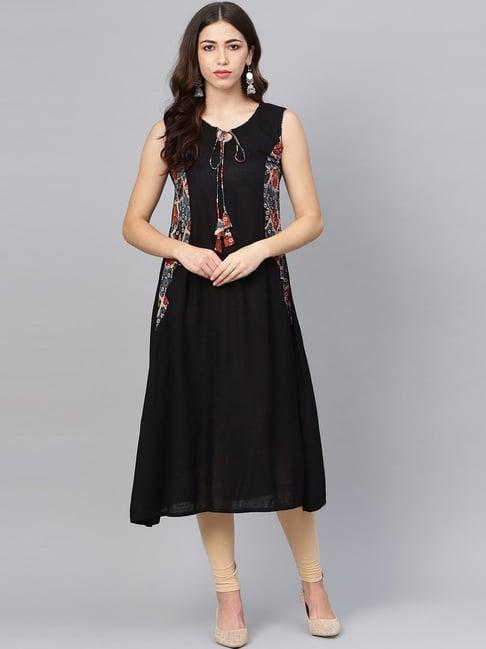 meeranshi black a line kurta