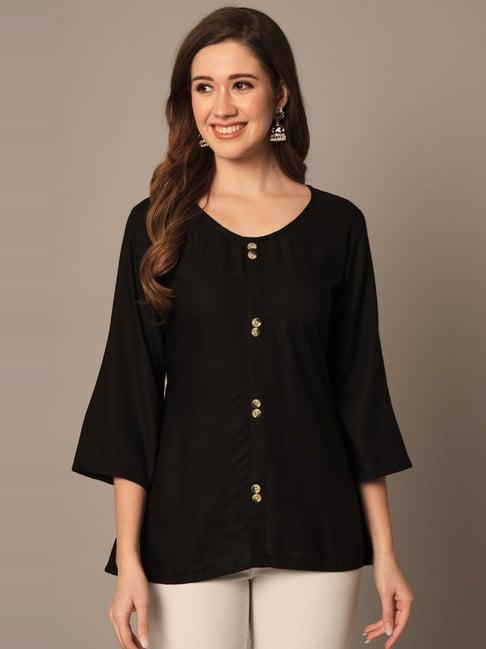 meeranshi black regular fit top