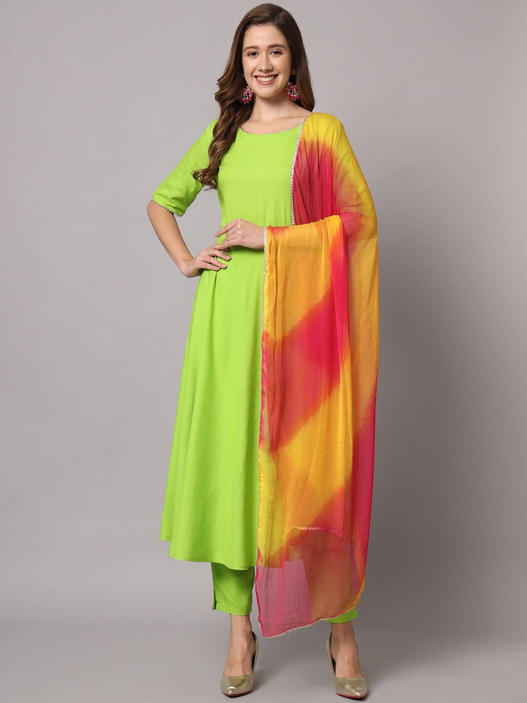 meeranshi gotta patti kurta with trousers & dupatta