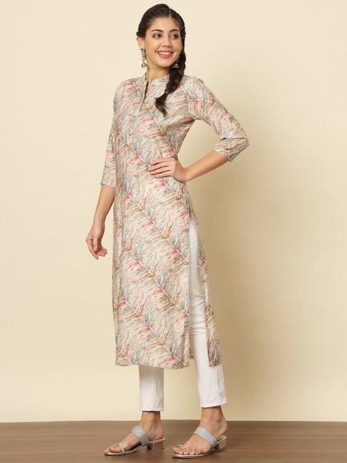 meeranshi multicolor printed straight kurta