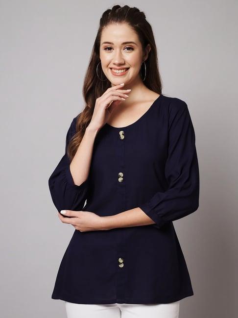 meeranshi navy regular fit top