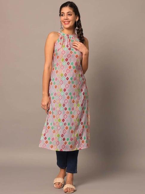 meeranshi pink printed straight kurta