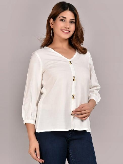 meeranshi white regular fit top