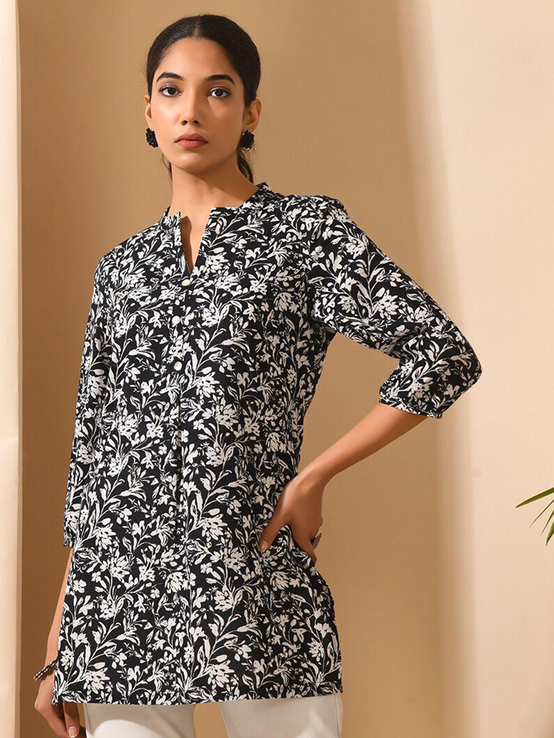 meesan floral printed pure cotton kurti