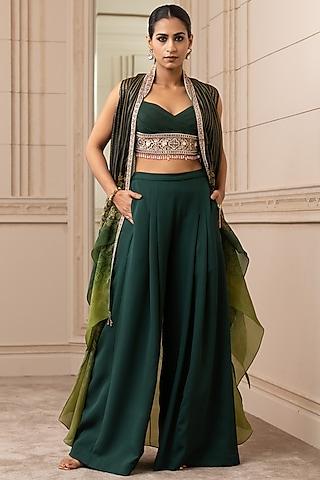 mehendi green ombre cape set