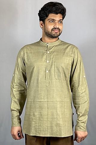 mehendi green organic cotton short kurta