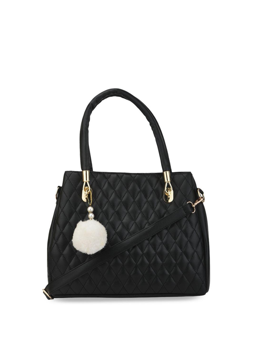mehnam structured leather shoulder bag with quilted
