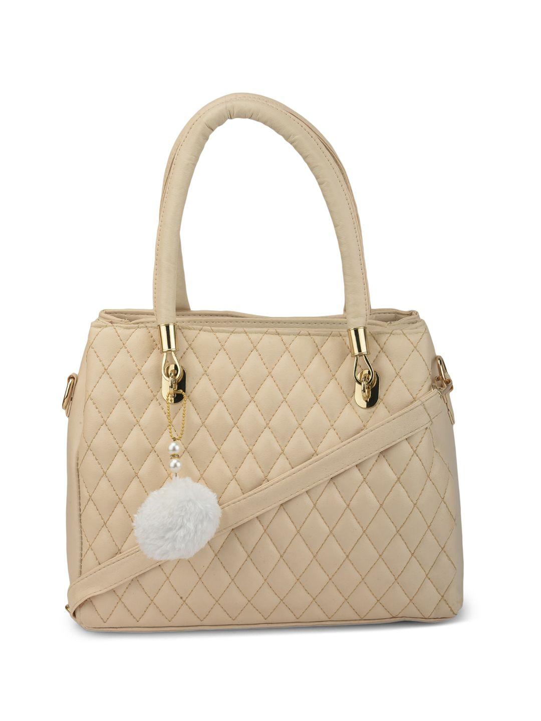 mehnam structured leather shoulder bag with quilted