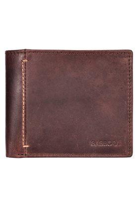 mei solid pure leather unisex bi fold wallet - multi