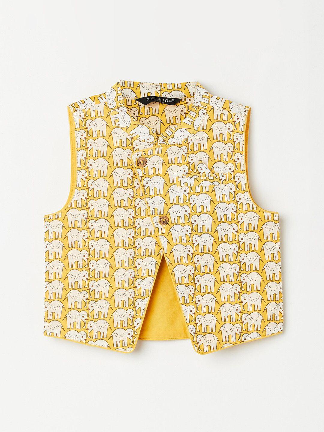 melange-by-lifestyle-boys-yellow-printed-cotton-waistcoat