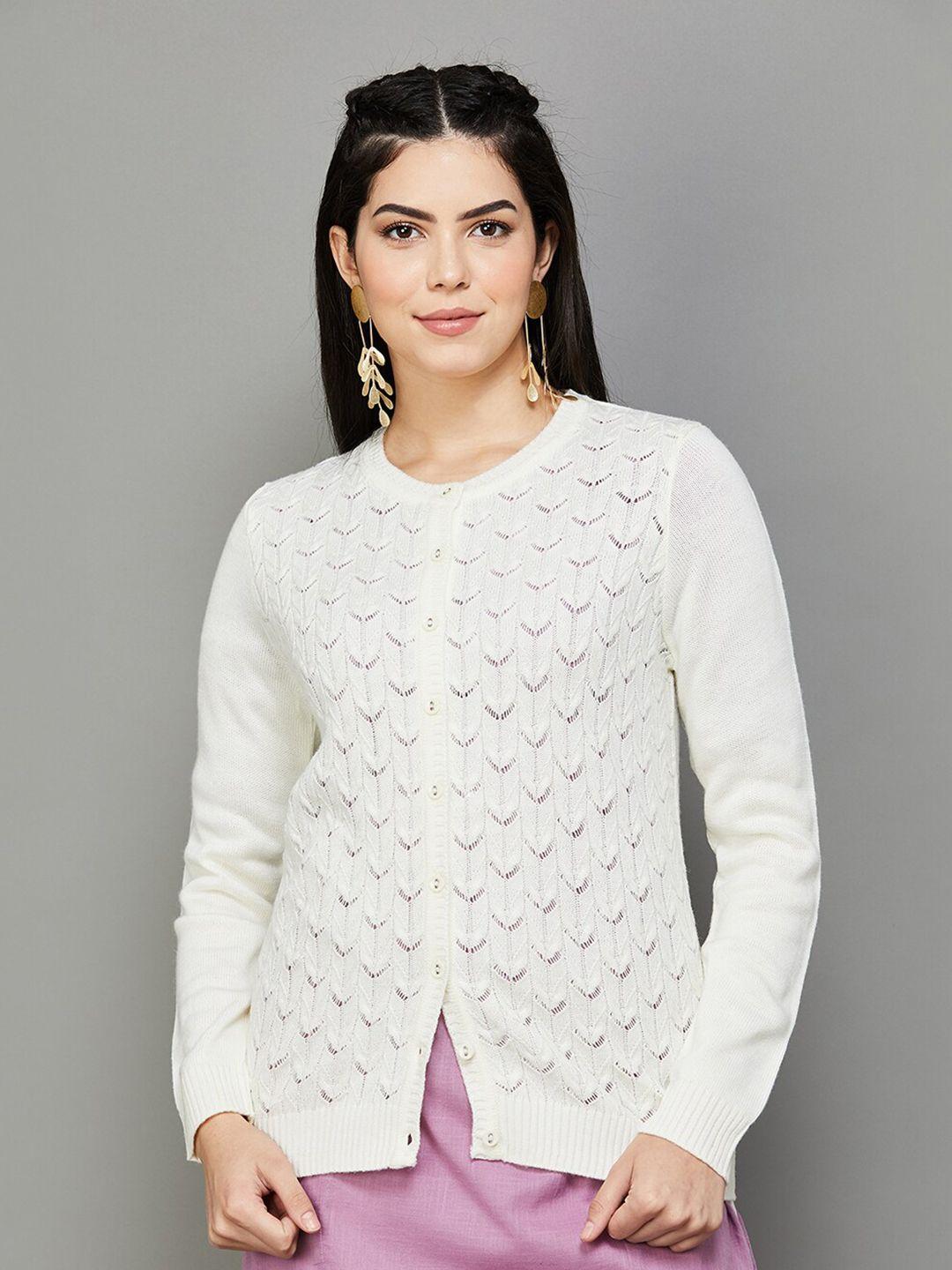 melange by lifestyle cable knit cardigan