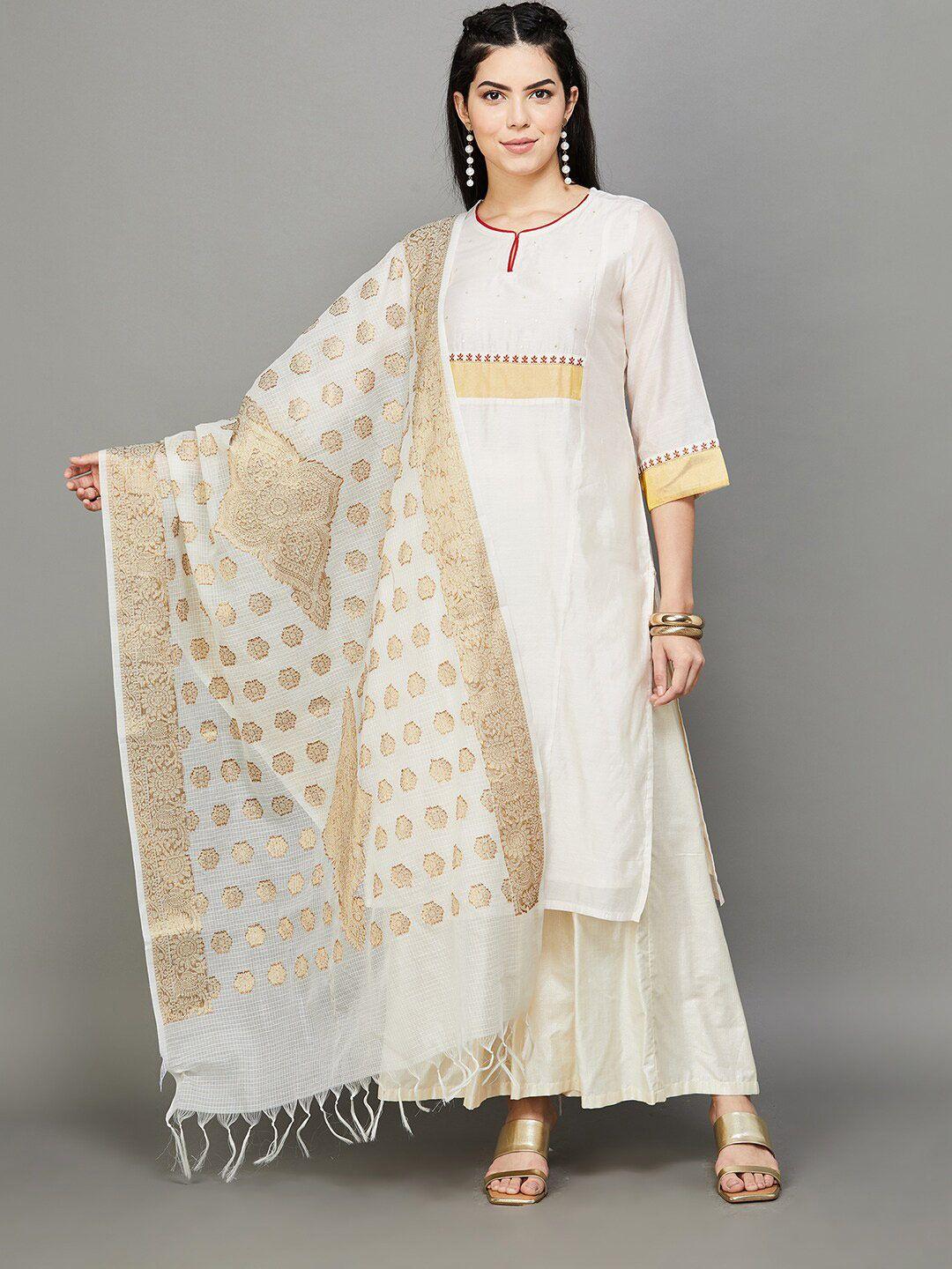 melange by lifestyle ethnic motifs woven design dupatta
