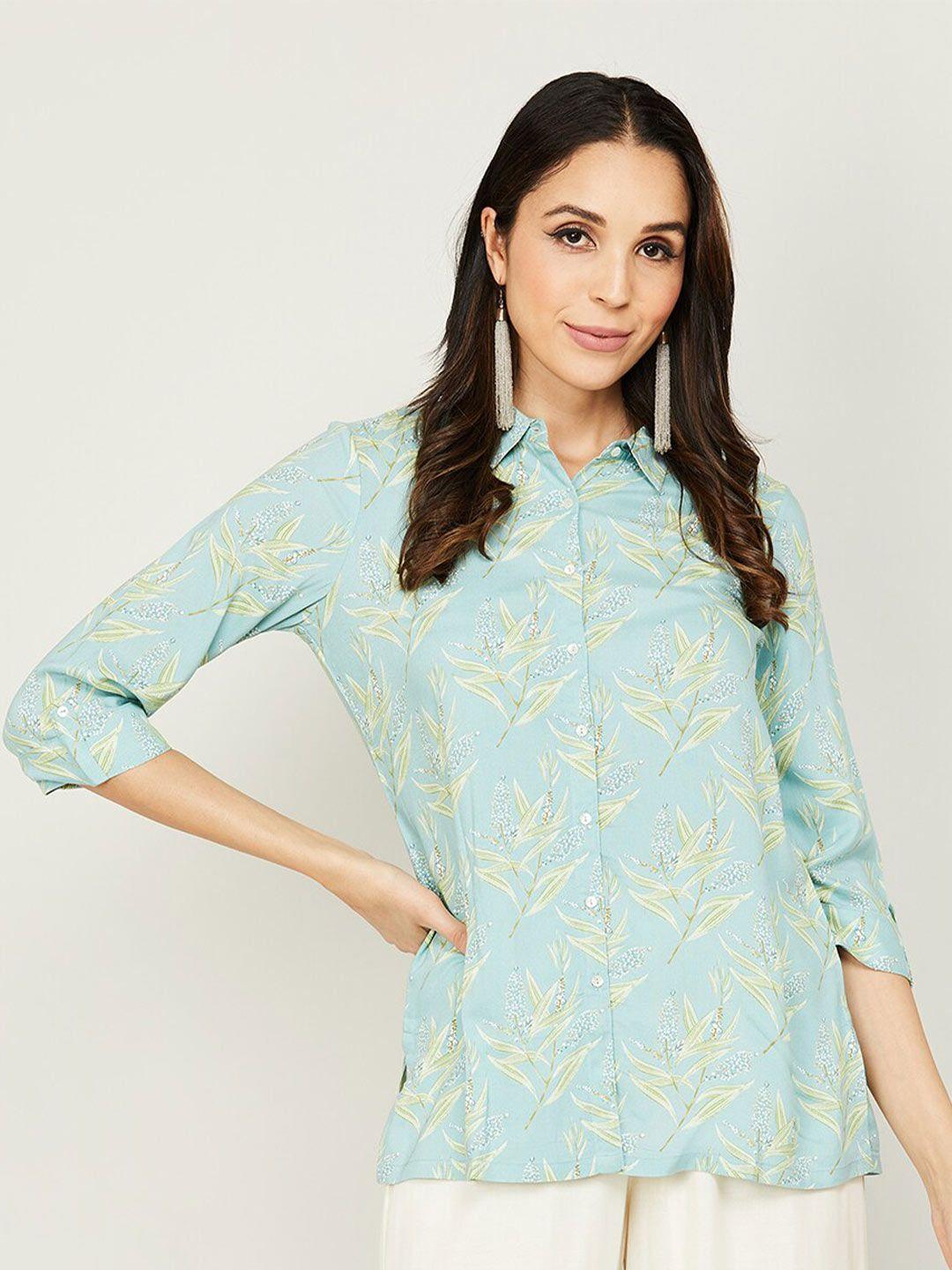 melange by lifestyle floral printed casual shirt