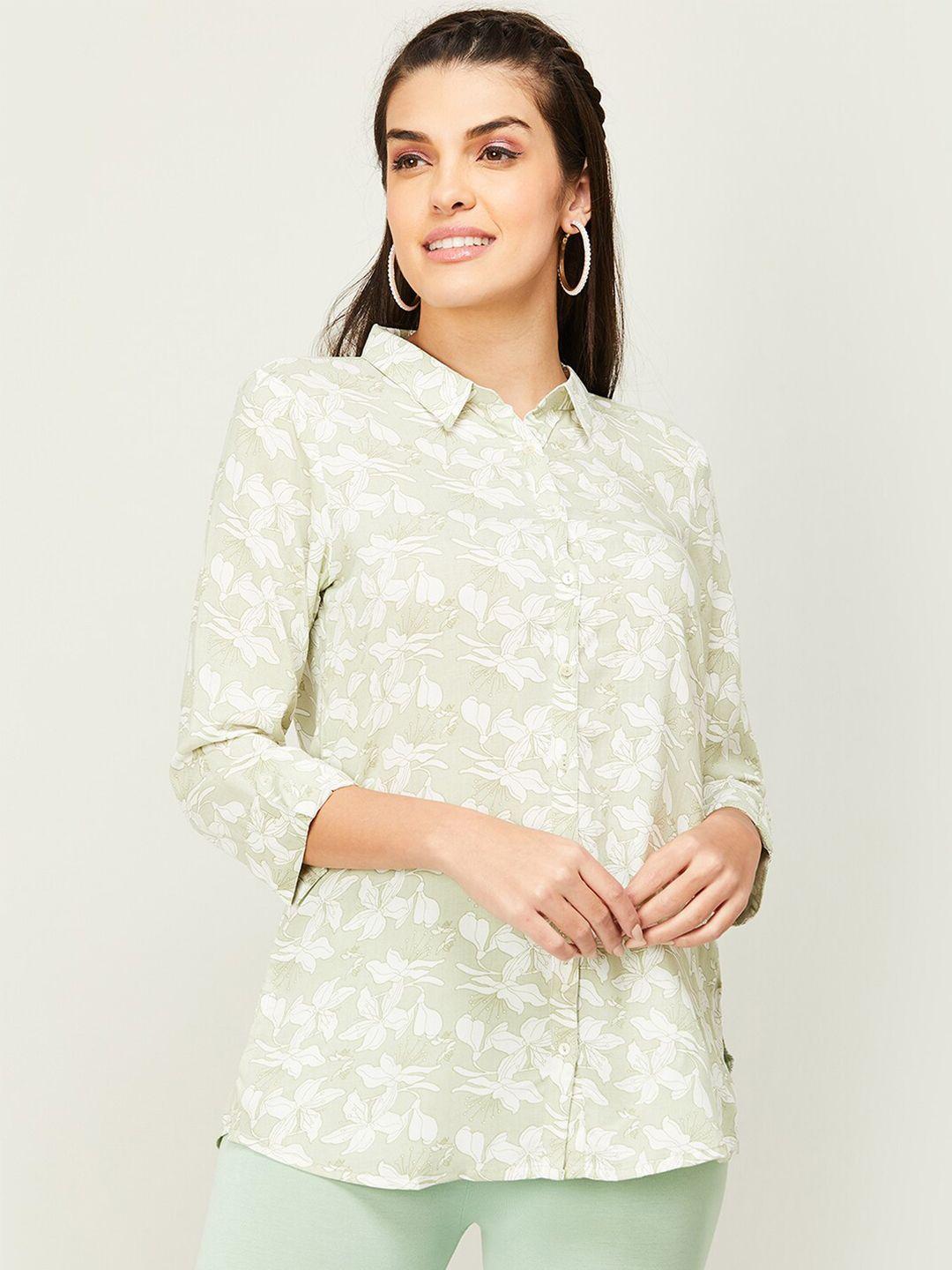 melange by lifestyle floral printed shirt style top