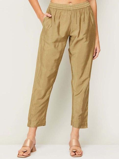 melange by lifestyle gold mid rise pants