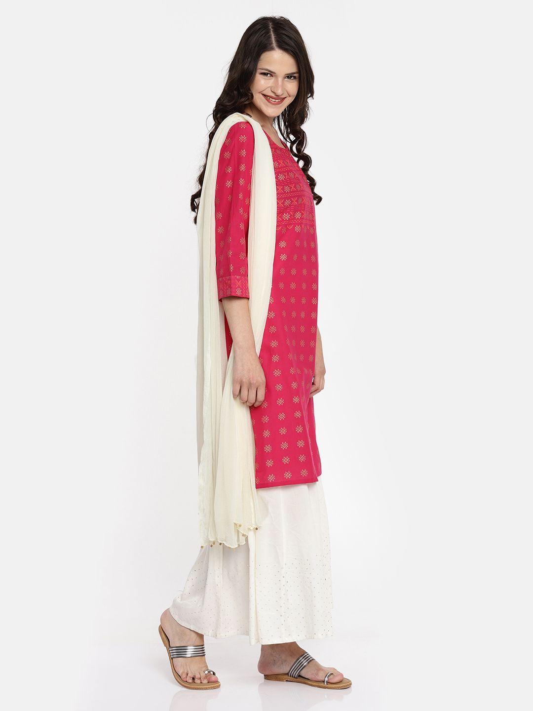 melange by lifestyle off-white solid dupatta