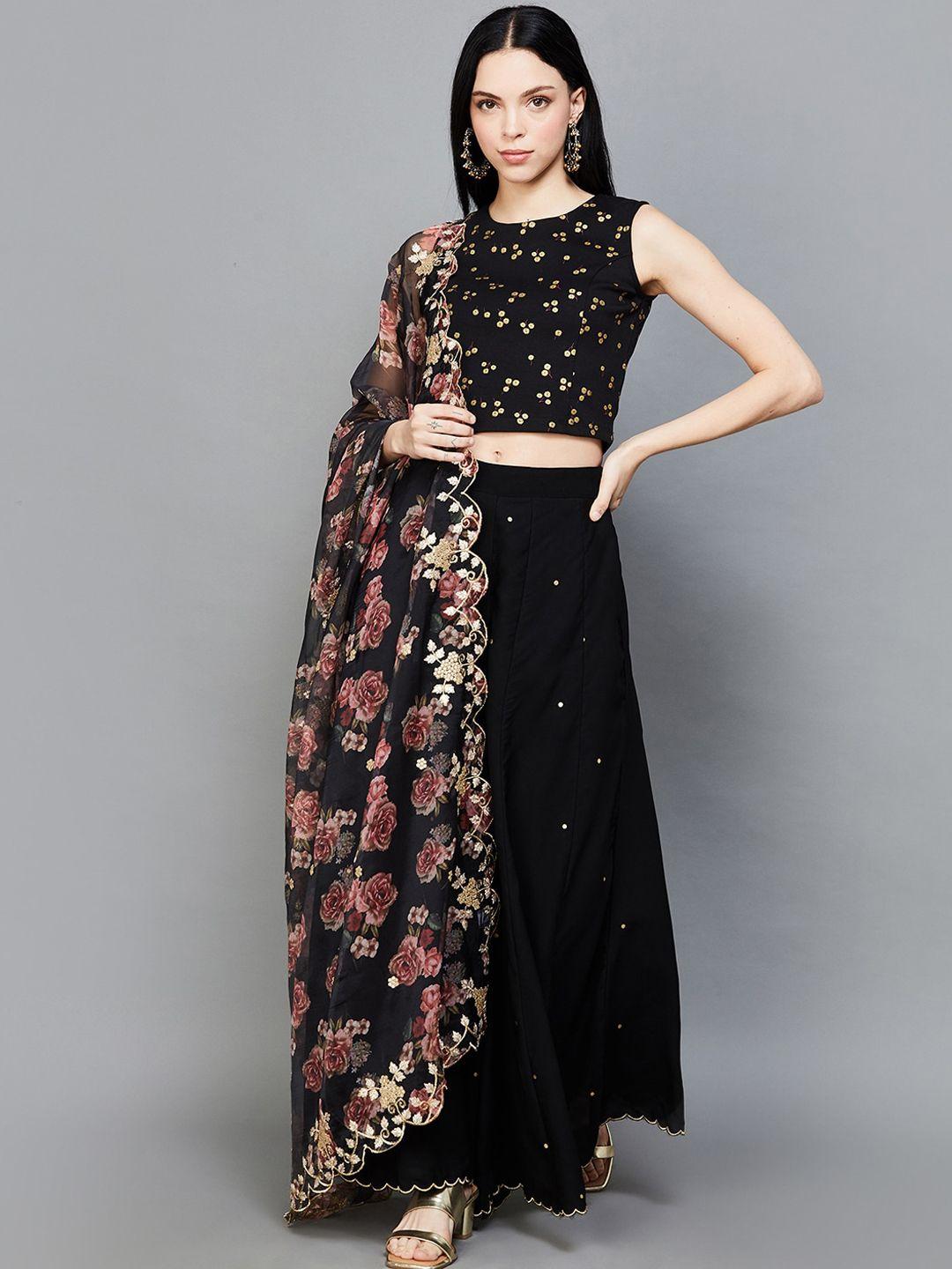 melange by lifestyle printed ready to wear lehenga & blouse with dupatta