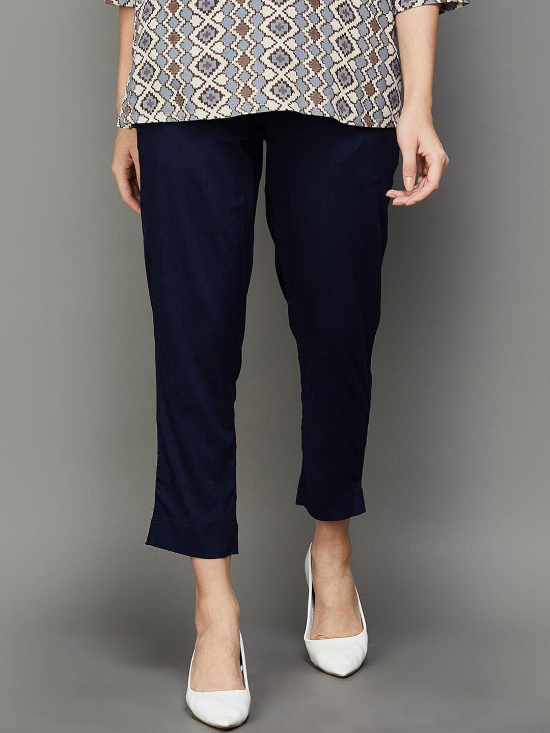 melange by lifestyle women cropped regular trousers
